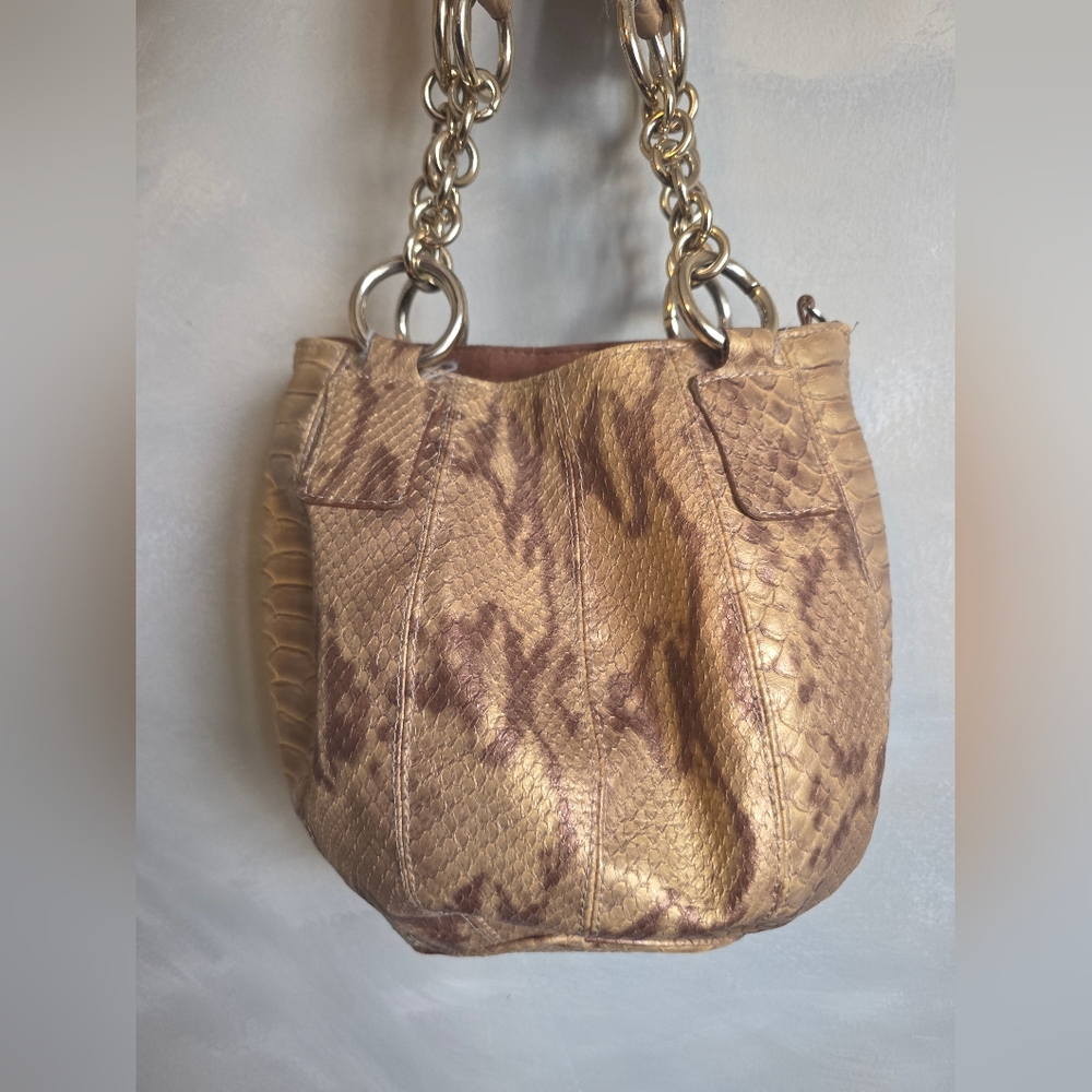 Y2K Metallic Gold Python Snake Embossed Bling Stu… - image 7